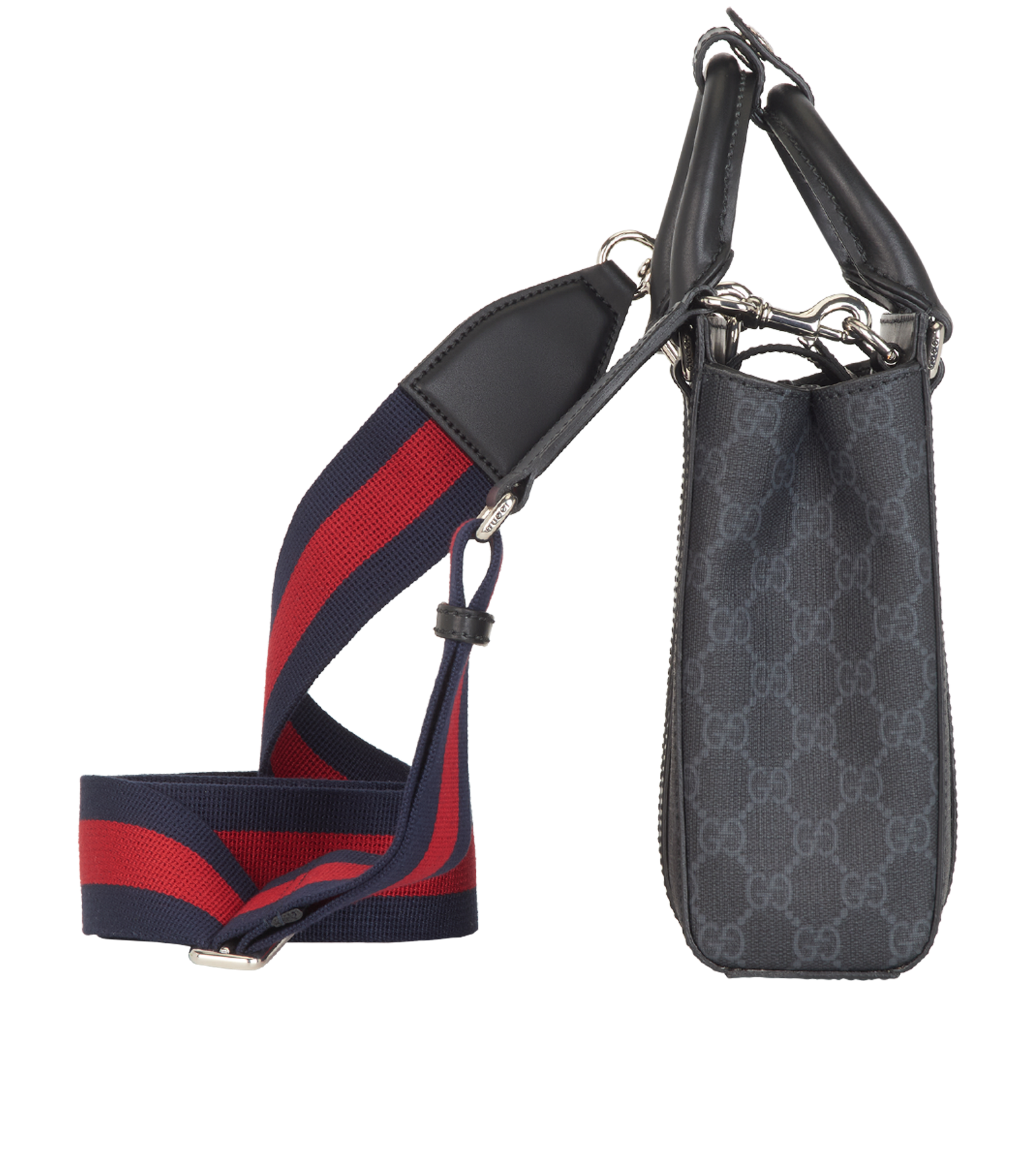 GG Supreme Mini Tote, &pound;595, Handbags, Black, Canvas, Side view